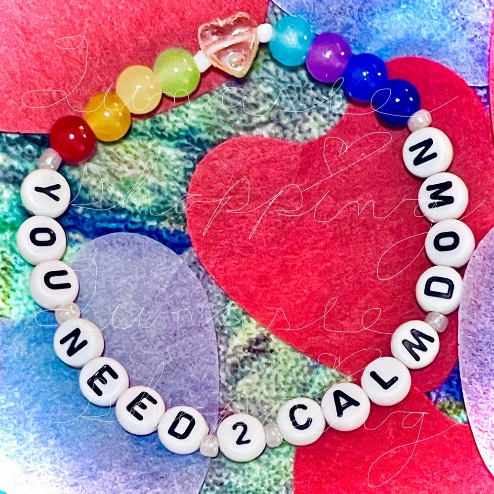 Rainbow Beaded Bracelet with Message
